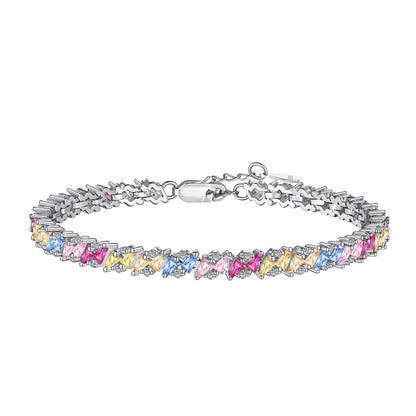 [Perla Lux]Ornate Sparkling Multi Cut Party Bracelet