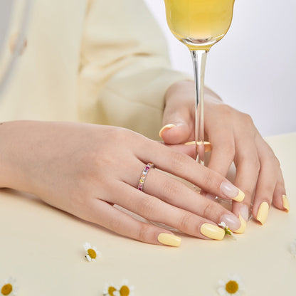 [Perla Lux]Dazzling Lustrous Round Cut Tennis Ring