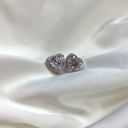 [Perla Lux]Sparkling Heart Shape Lover Earrings