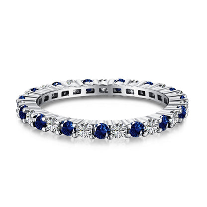 [Perla Lux]Exquisite Colorful Round Cut Tennis Ring