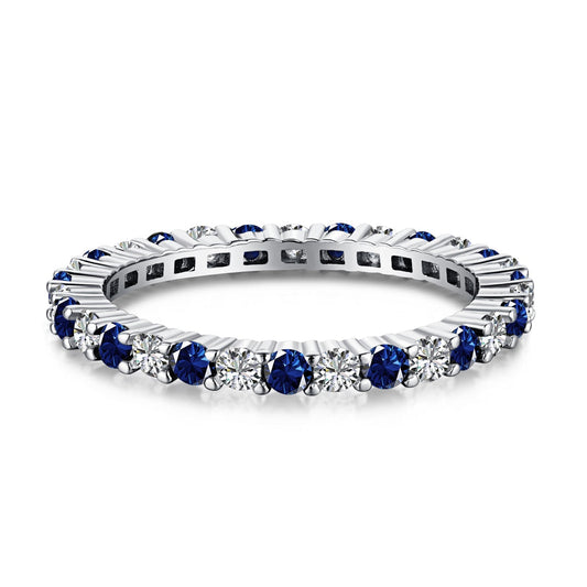 [Perla Lux]Exquisite Colorful Round Cut Tennis Ring