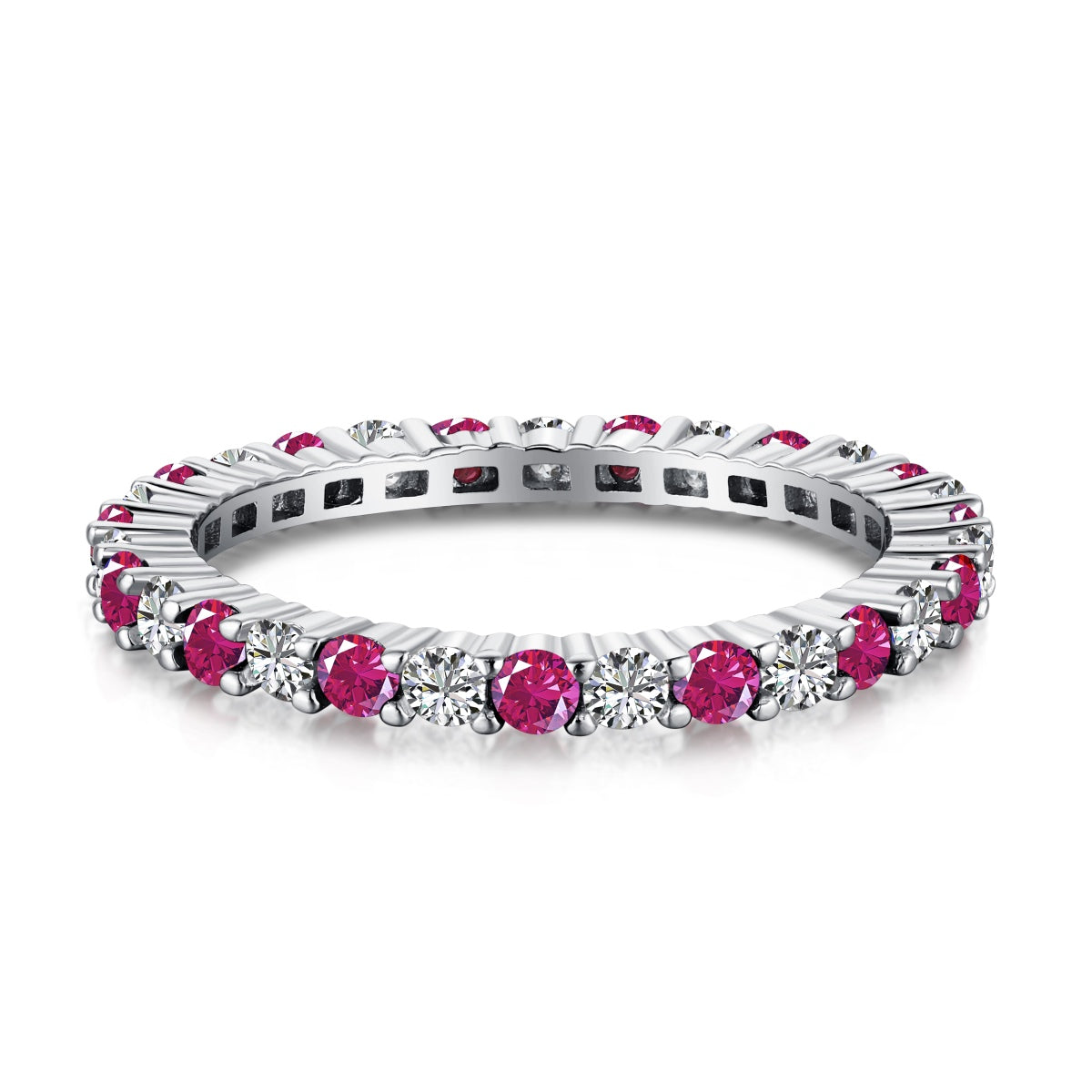 [Perla Lux]Exquisite Colorful Round Cut Tennis Ring