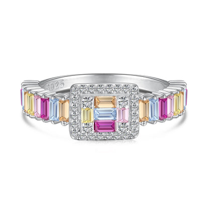 [Perla Lux]Exquisite Colorful Radiant Cut Party Ring