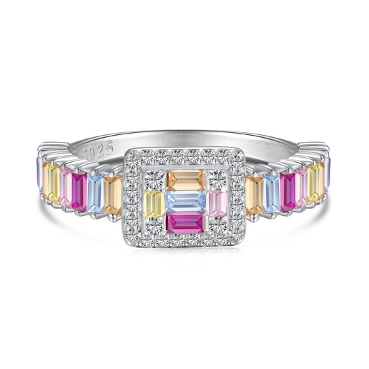 [Perla Lux]Exquisite Colorful Radiant Cut Party Ring