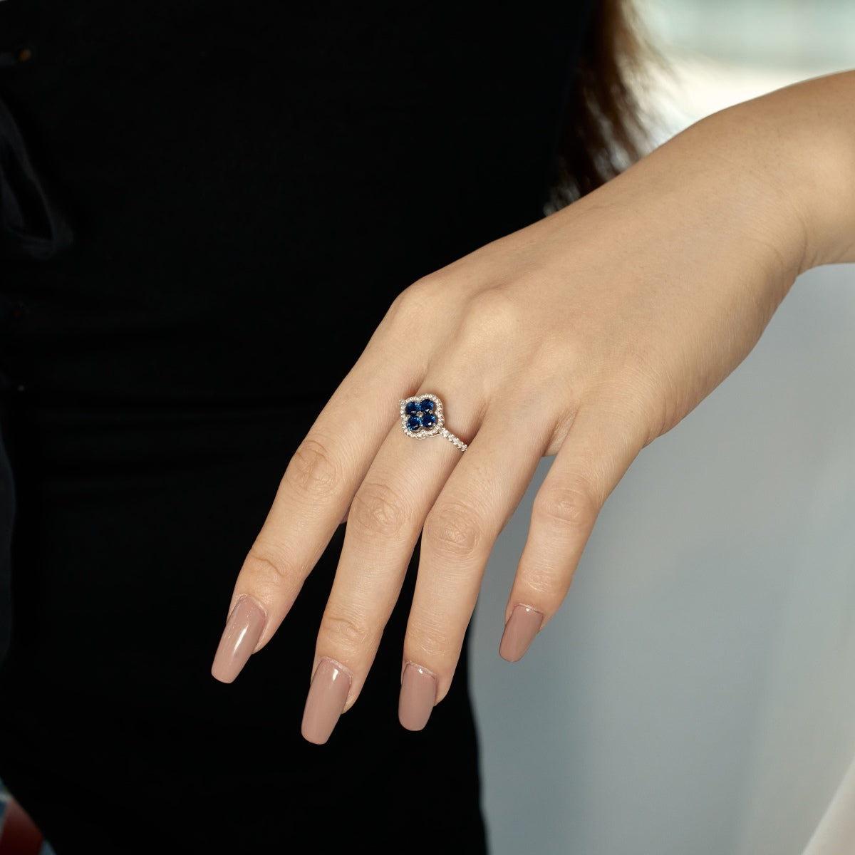 [Perla Lux]Four Leaf Clover Flower Design Ring