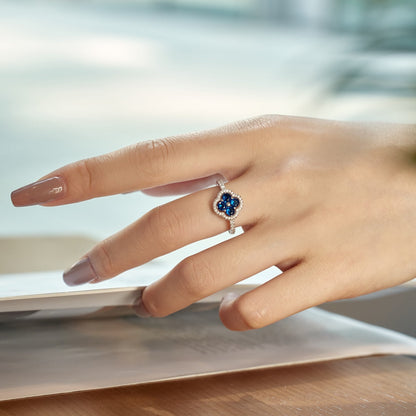 [Perla Lux]Four Leaf Clover Flower Design Ring