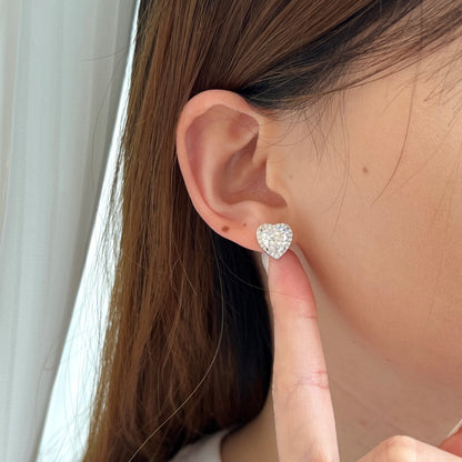 [Perla Lux]Sparkling Heart Shape Lover Earrings