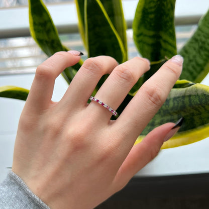 [Perla Lux]Exquisite Colorful Round Cut Tennis Ring