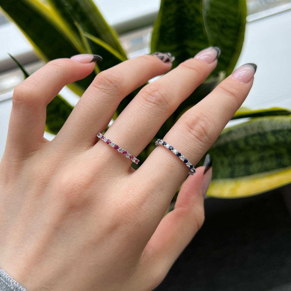 [Perla Lux]Exquisite Colorful Round Cut Tennis Ring