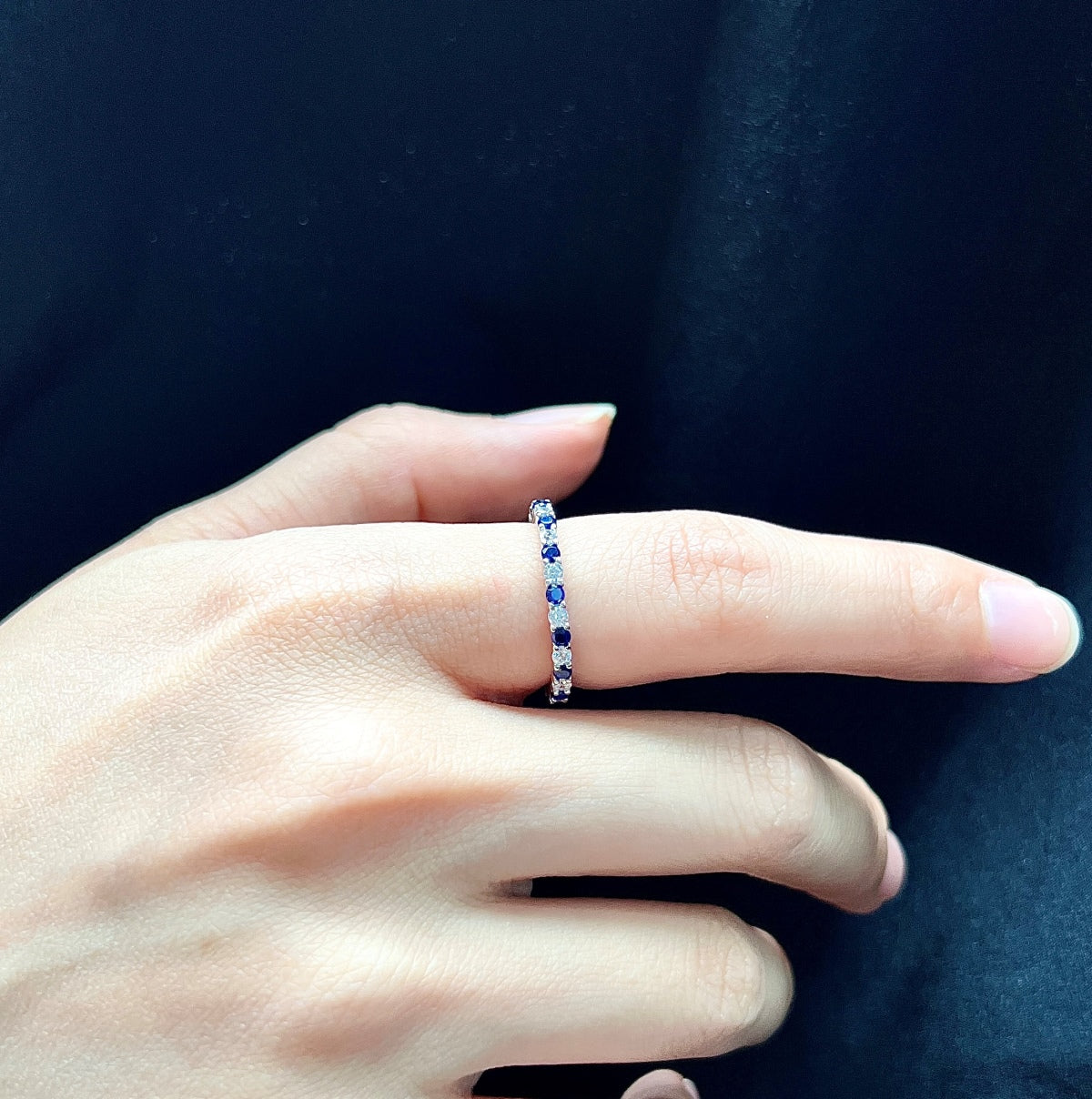 [Perla Lux]Exquisite Colorful Round Cut Tennis Ring
