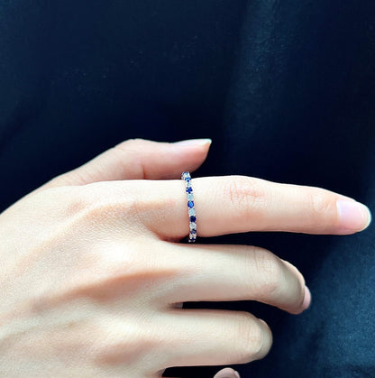 [Perla Lux]Exquisite Colorful Round Cut Tennis Ring