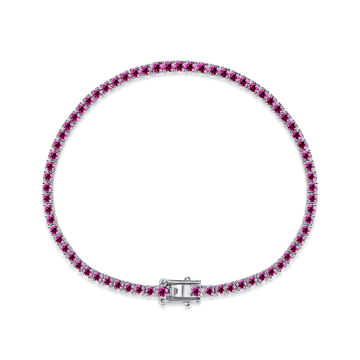 [Perla Lux]Dazzling Colorful Round Cut Daily Bracelet