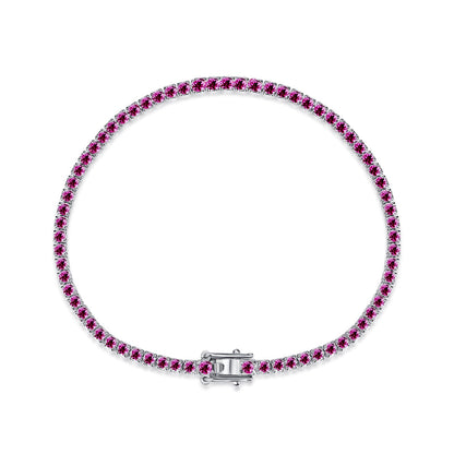 [Perla Lux]Dazzling Colorful Round Cut Daily Bracelet