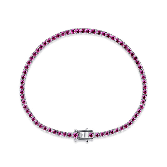[Perla Lux]Dazzling Colorful Round Cut Daily Bracelet