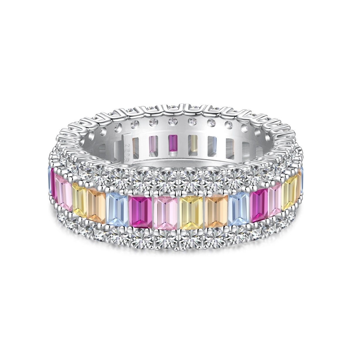 [Perla Lux]Dainty Colorful Radiant Cut Daily Ring