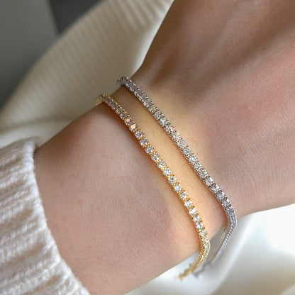 [Perla Lux]Radiant Shinning Princess Cut Tennis Bracelet