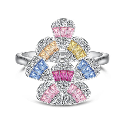 [Perla Lux]Sparkling Colorful Water Drop Shape Daily Ring