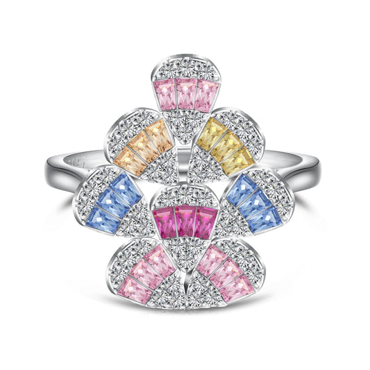 [Perla Lux]Sparkling Colorful Water Drop Shape Daily Ring
