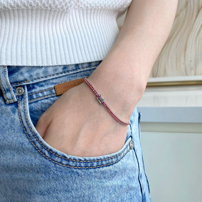 [Perla Lux]Dazzling Colorful Round Cut Daily Bracelet