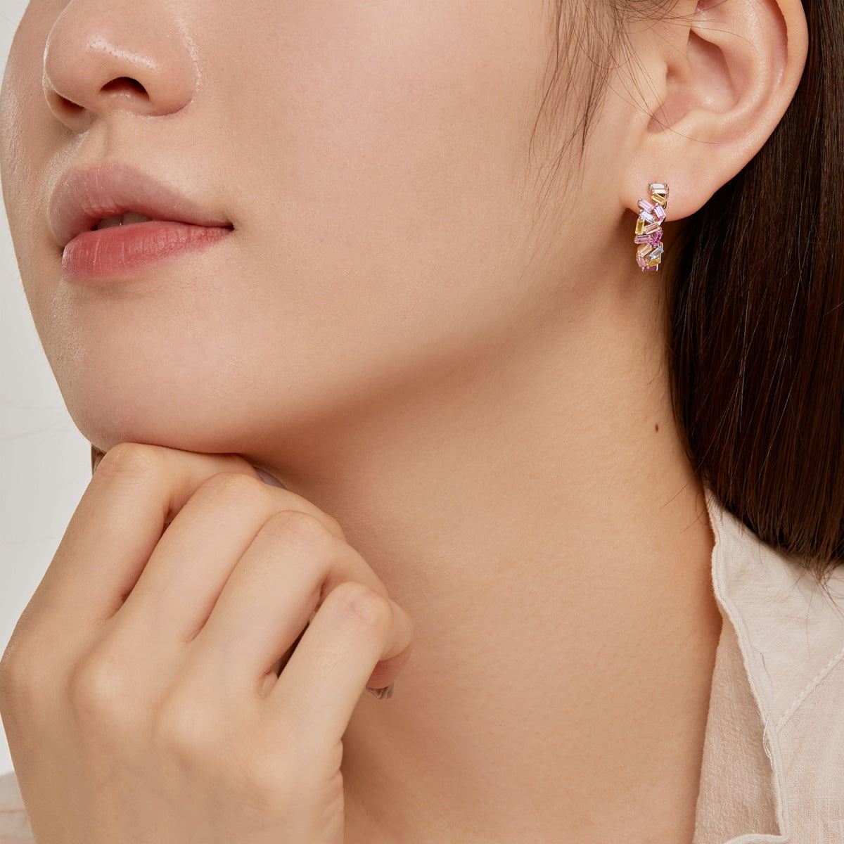 [Perla Lux]Dazzling Colorful Emerald Cut Daily Earrings