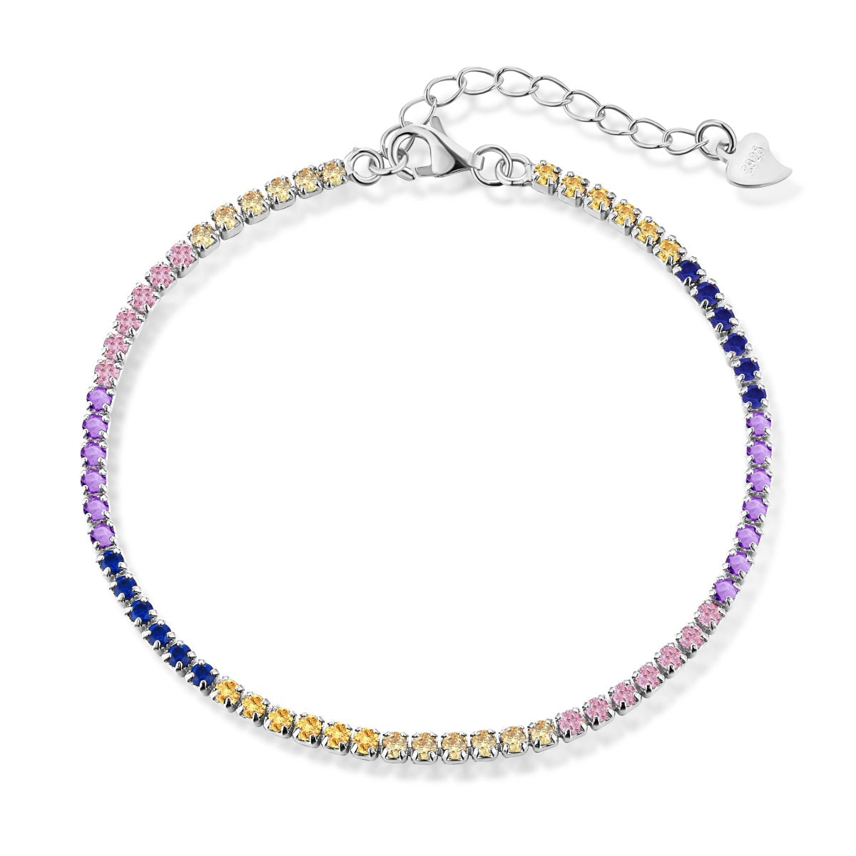 [Perla Lux]Radiant Shinning Princess Cut Tennis Bracelet