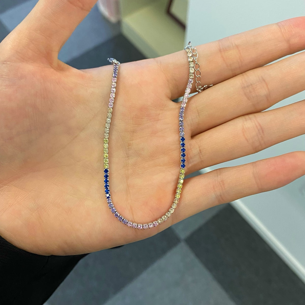 [Perla Lux]Radiant Shinning Princess Cut Tennis Bracelet