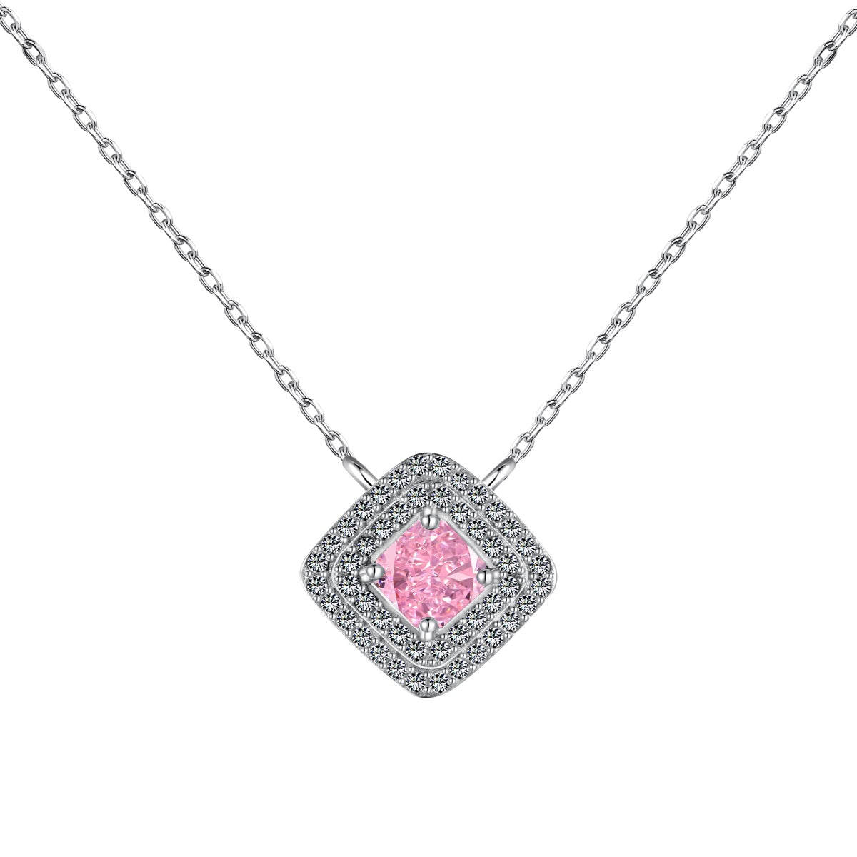 [Perla Lux]Sparkling Asscher Cut Necklace