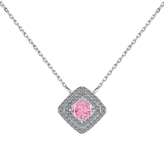 [Perla Lux]Sparkling Asscher Cut Necklace