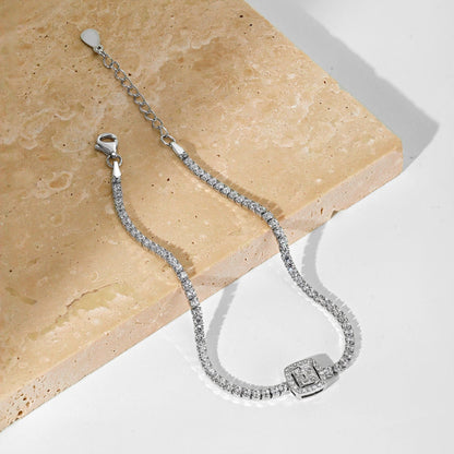 [Perla Lux]Luxurious Dazzling Square Shape Banquet Bracelet