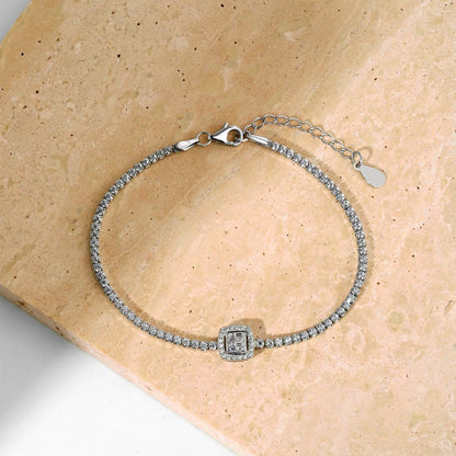 [Perla Lux]Luxurious Dazzling Square Shape Banquet Bracelet