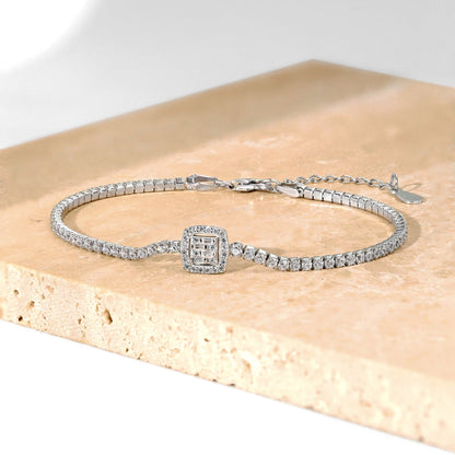 [Perla Lux]Luxurious Dazzling Square Shape Banquet Bracelet