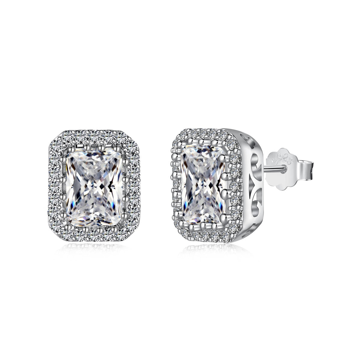 [Perla Lux]1.0 Carat Luxurious Dainty Emerald Cut Daily Earrings