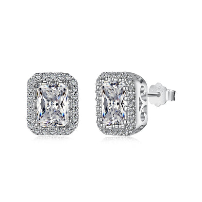 [Perla Lux]1.0 Carat Luxurious Dainty Emerald Cut Daily Earrings
