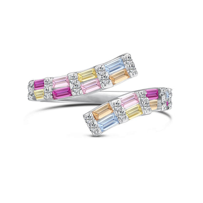 [Perla Lux]Charming Colorful Radiant Cut Adjustable Daily Ring