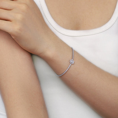 [Perla Lux]Luxurious Dazzling Square Shape Banquet Bracelet
