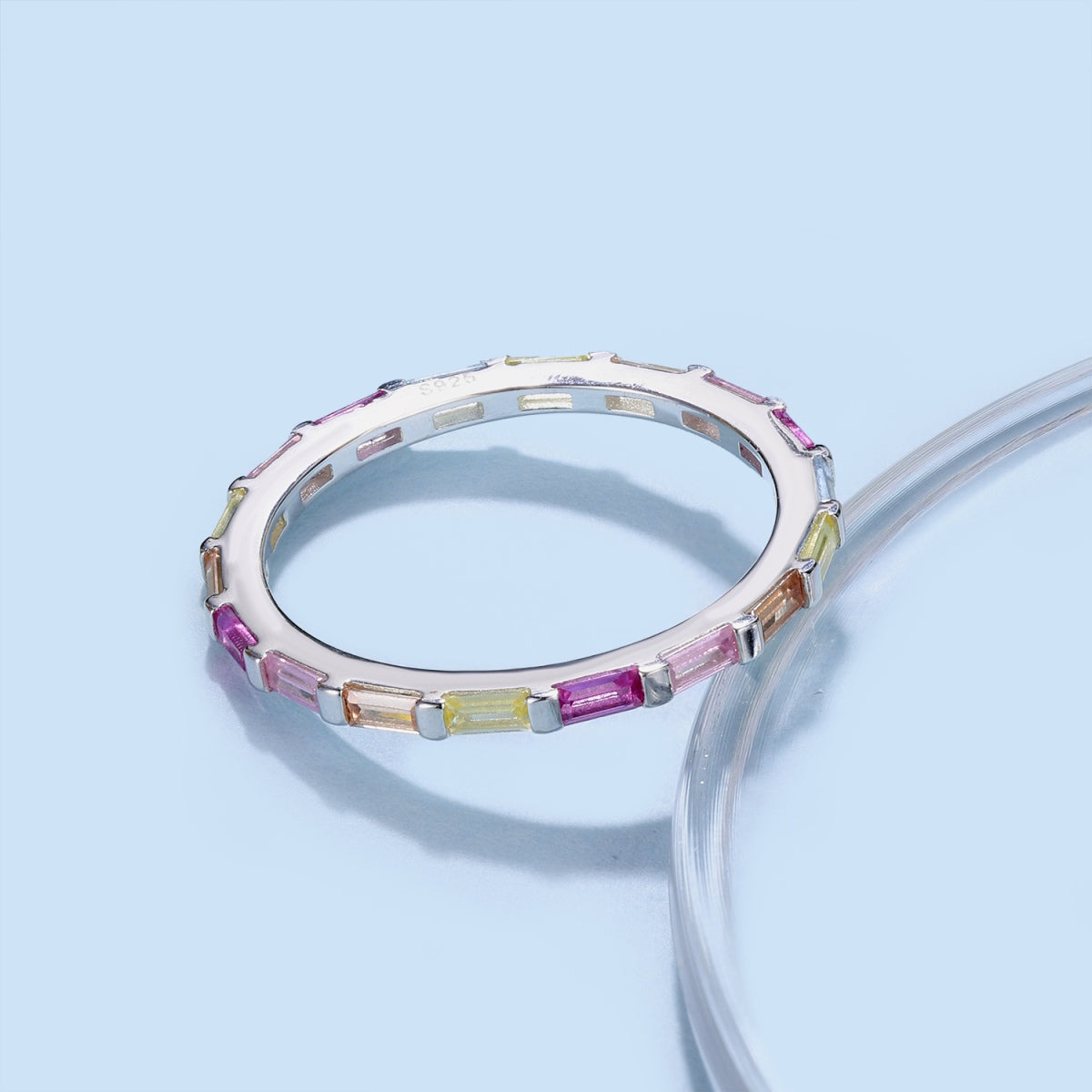 [Perla Lux]Exquisite Multicolored Emerald Cut Daily Ring