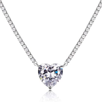 [Perla Lux]8.0 Carat Versatile Colorful Sweet Heart-Shaped Tennis Necklace