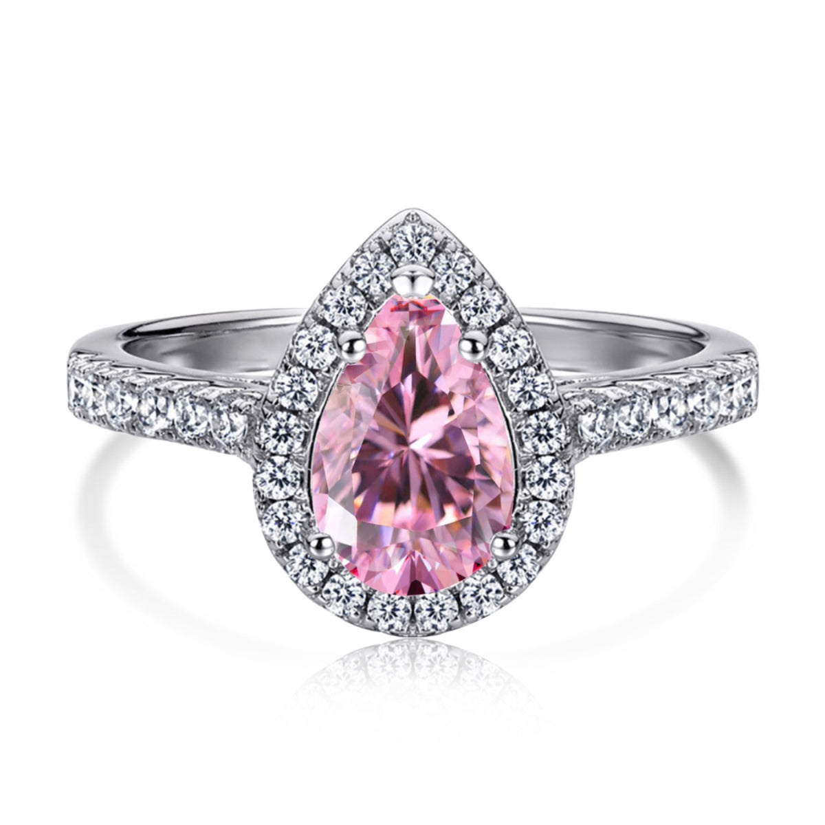 [Perla Lux]1.0 Carat Luxurious Resplendent Water Drop Shape Wedding Ring