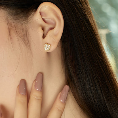 [Perla Lux]Four-Leaf Clover Flower Shaped Earrings