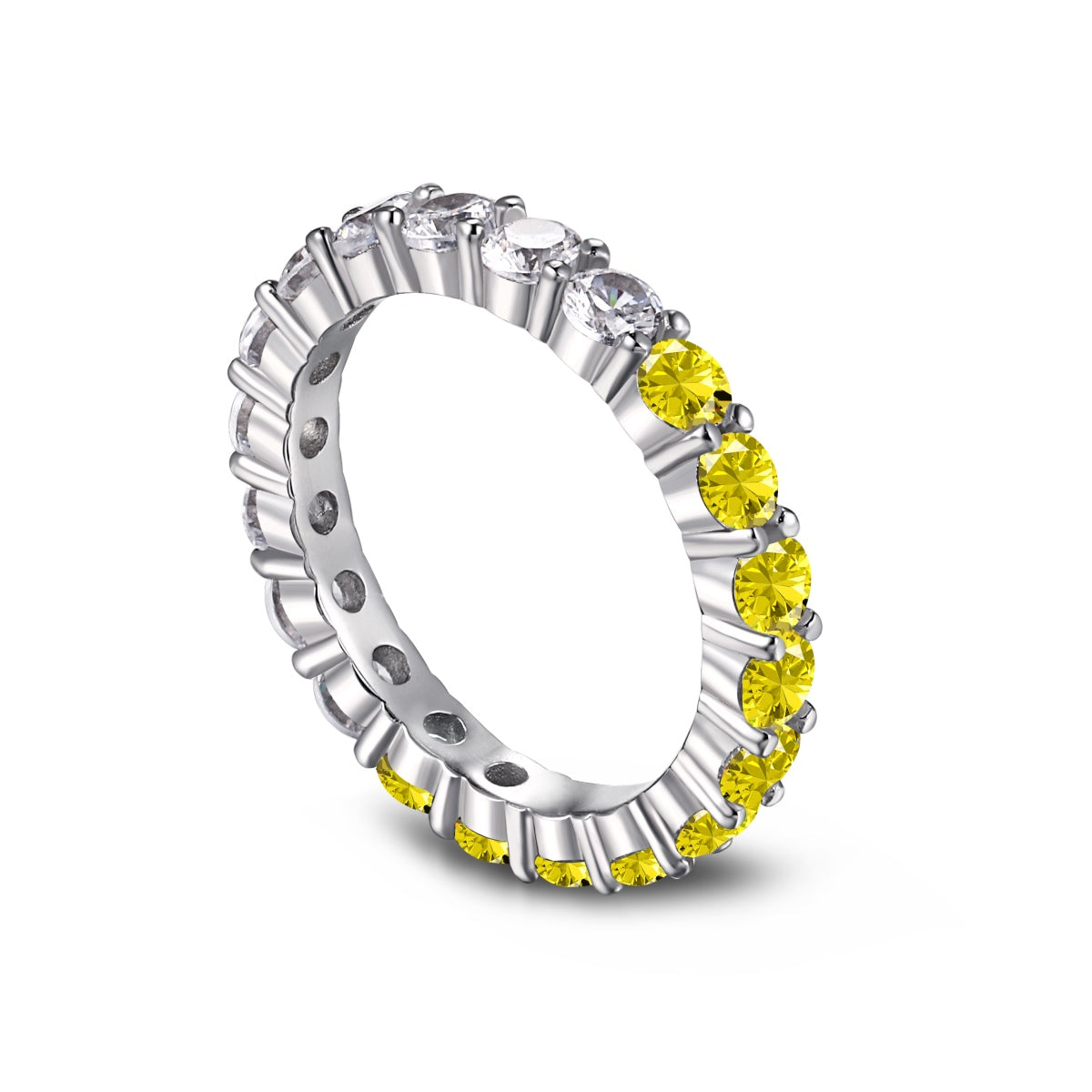 [Perla Lux]Sparkling Round Cut Tennis Ring
