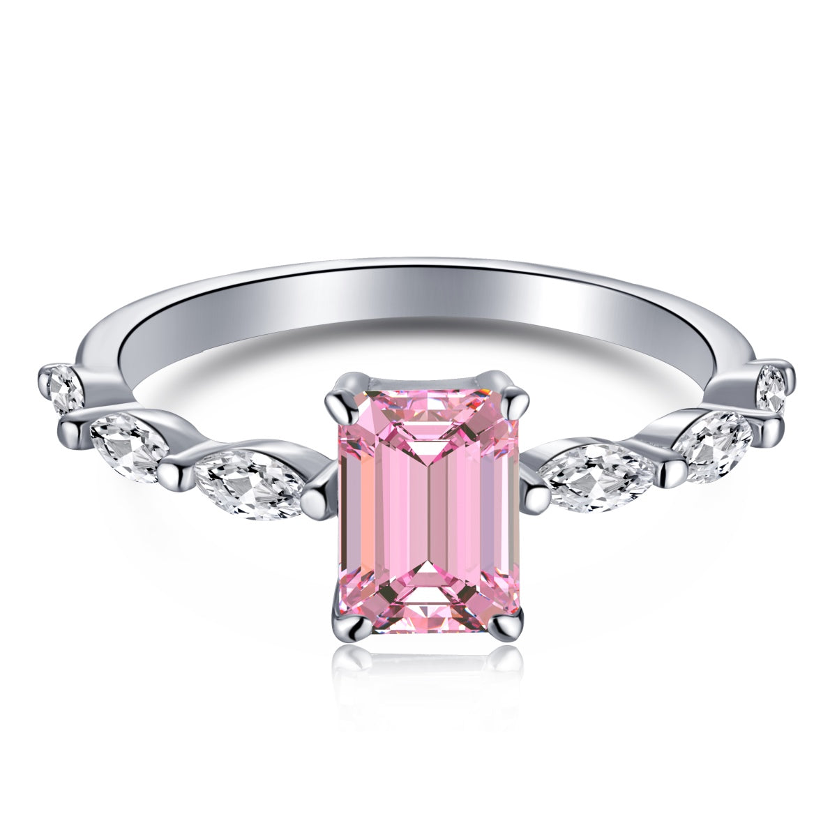 [Perla Lux]1.0 Carat Dainty Resplendent Radiant Cut Daily Ring