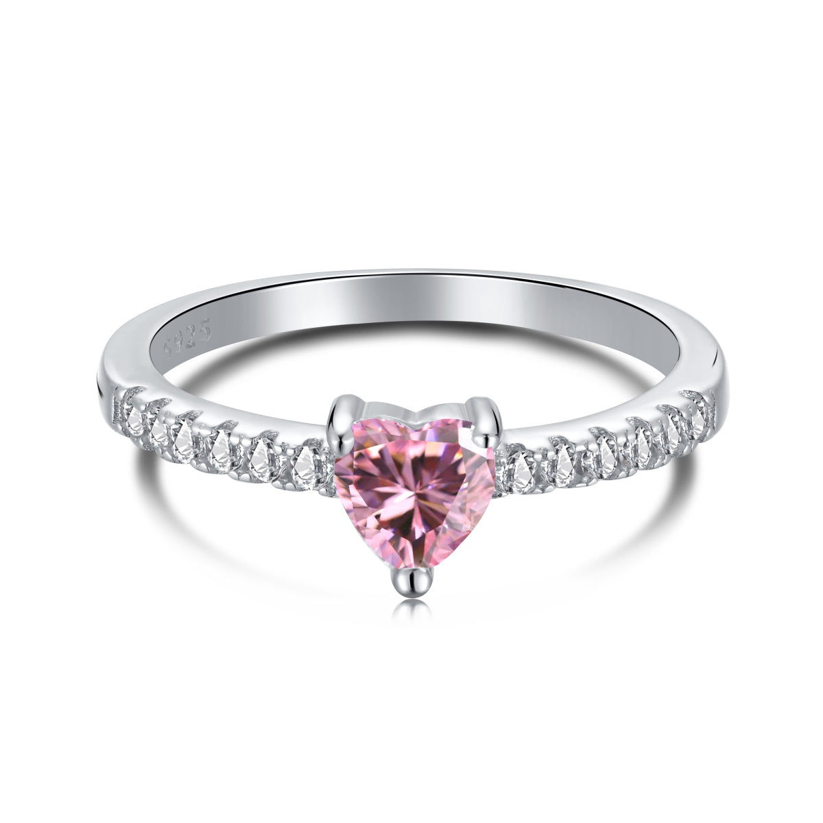 [Perla Lux]0.5 Carat CaratEternity Charming Heart Shape Lover Ring