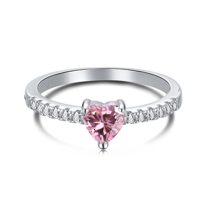 [Perla Lux]0.5 Carat CaratEternity Charming Heart Shape Lover Ring