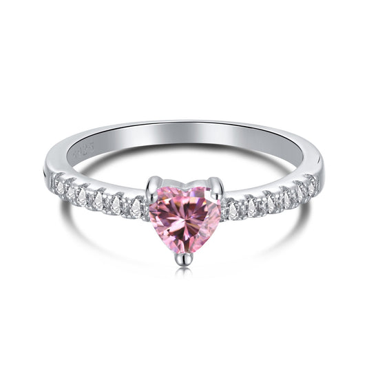 [Perla Lux]0.5 Carat CaratEternity Charming Heart Shape Lover Ring