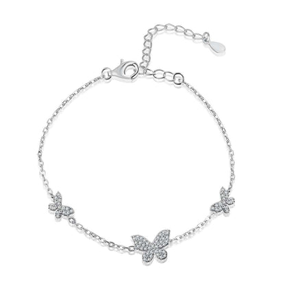 [Perla Lux]Delicate Butterfly Pendant Bracelet