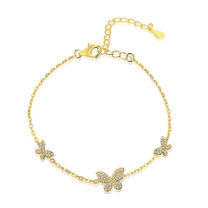 [Perla Lux]Delicate Butterfly Pendant Bracelet