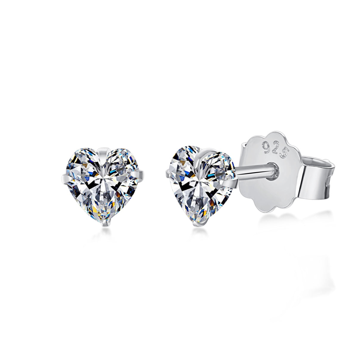 [Perla Lux]Sparkling Heart Shaped Simple Earrings