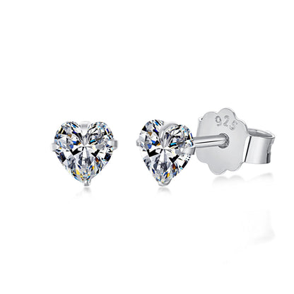 [Perla Lux]Sparkling Heart Shaped Simple Earrings
