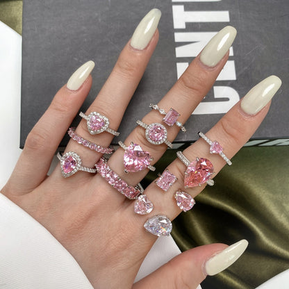 [Perla Lux]0.5 Carat CaratEternity Charming Heart Shape Lover Ring