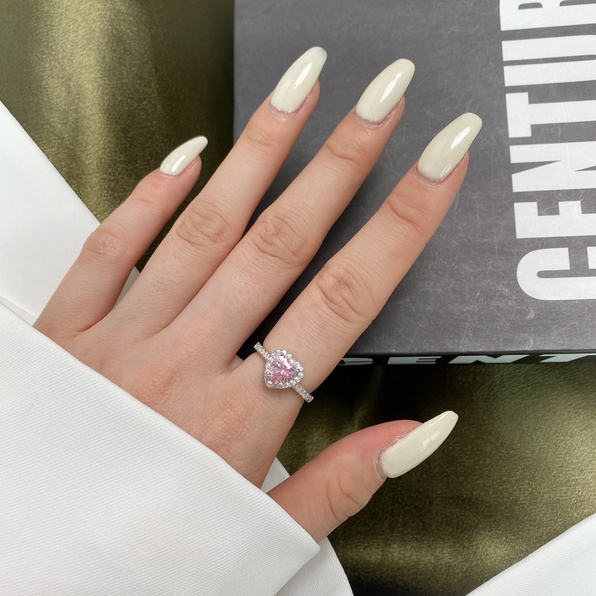 [Perla Lux]Eternity Splashy Romantic Heart Shape Lover Ring